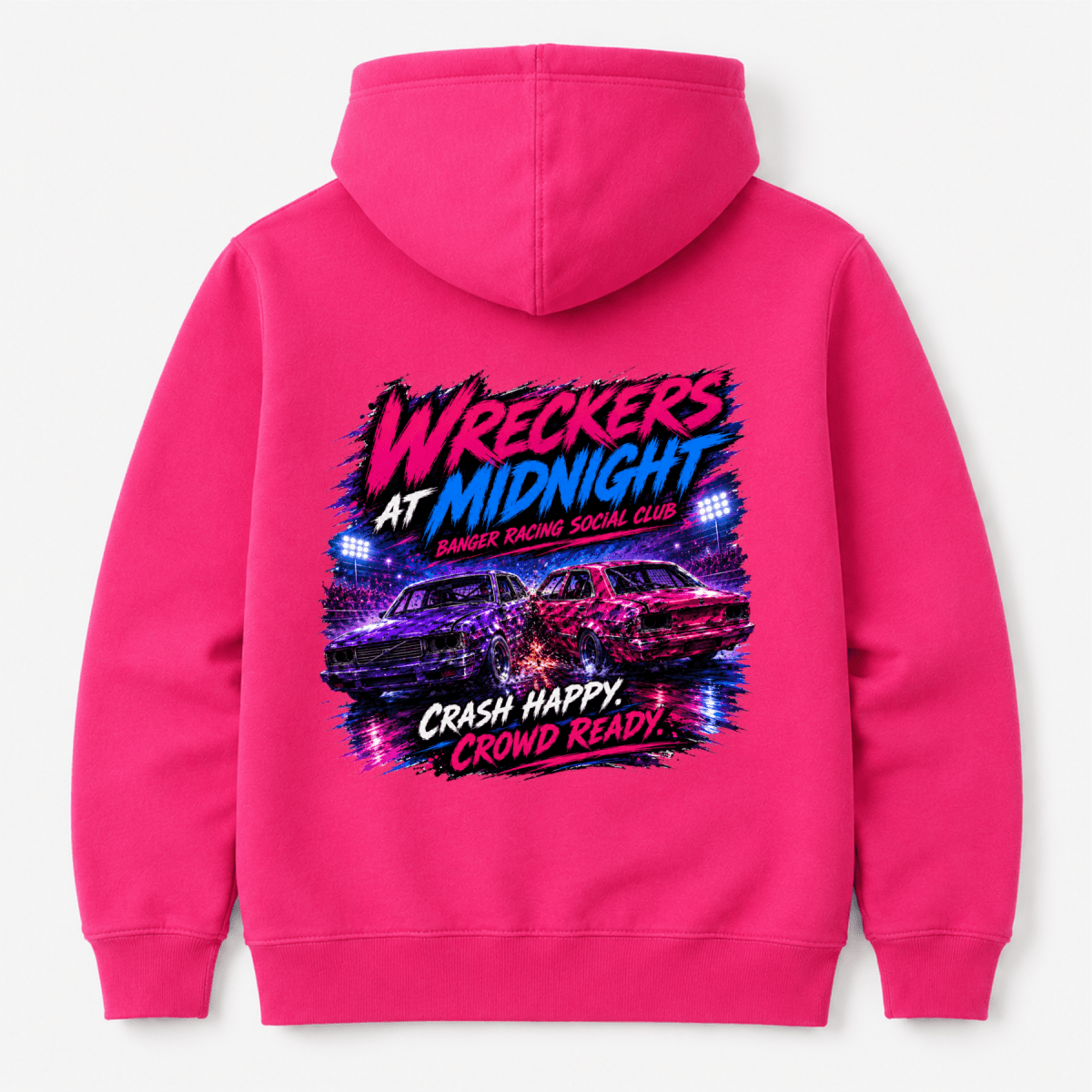 Camberline Oval Outlaws Tarmac Warriors Mustard Gold hoodie, back graphic for British oval racing fans