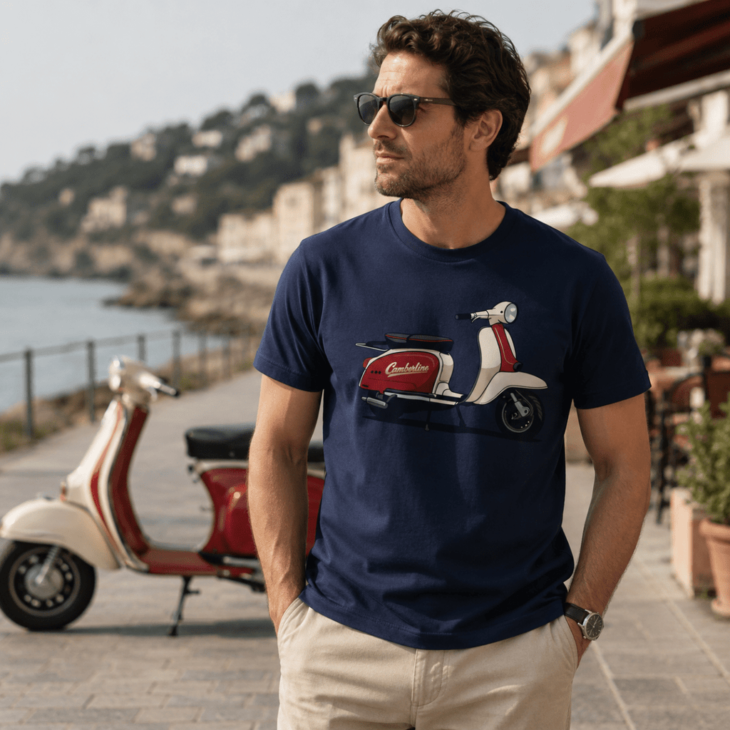 Retro Scooter Mod Graphic t-shirt navy — Camberline