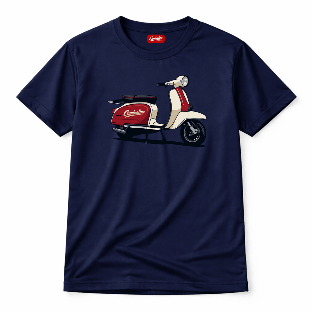 Retro Scooter Mod Graphic t-shirt navy — Camberline