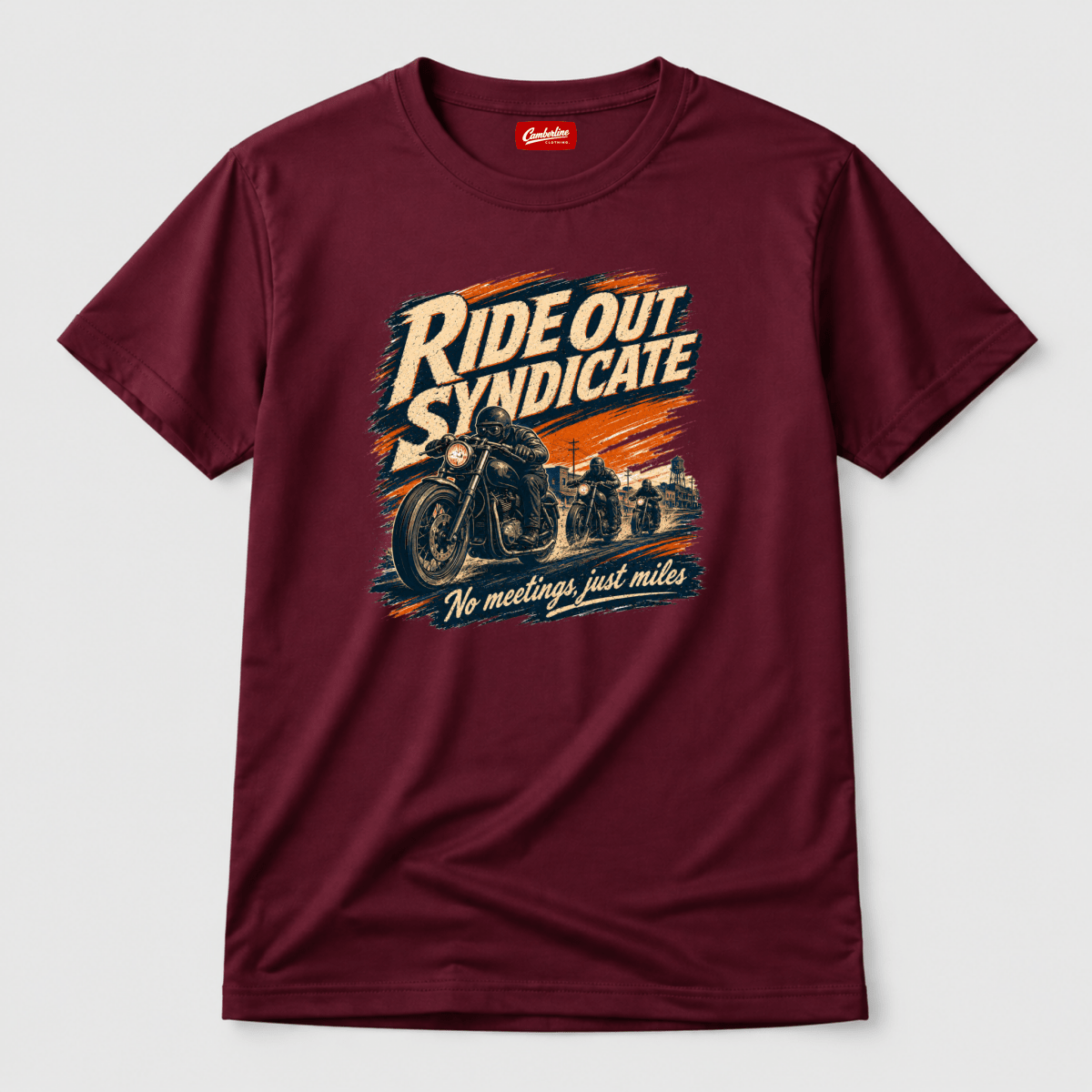 Ride Out Syndicate Motorcycle t-shirt burgundy — Camberline