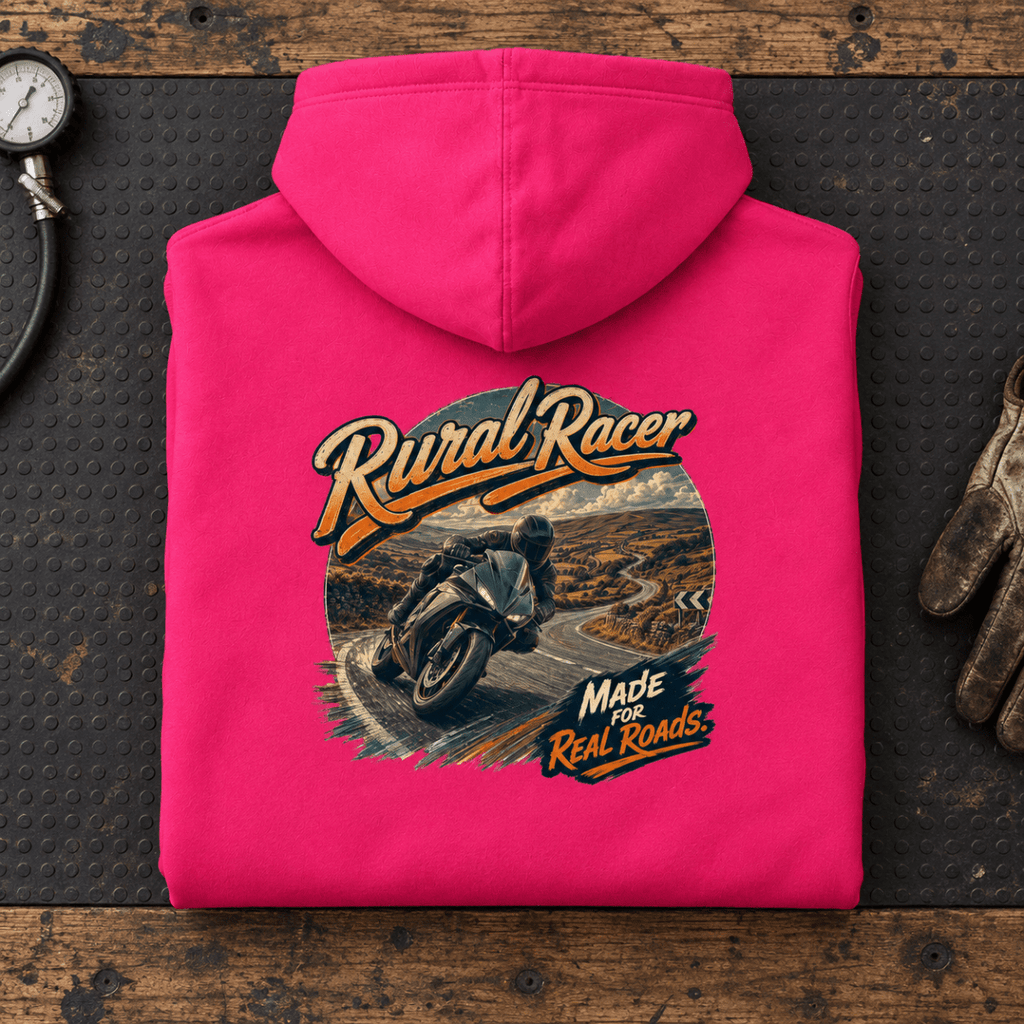 Camberline Sport Bike Motorcycle Graphic Hoodie - Rural Racer pink themed garment hero