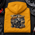 Camberline Superbike Motorcycle Graphic Hoodie - Track Weapon Track Day mustard themed garment hero