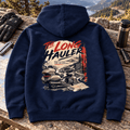 Camberline Touring Motorcycle Graphic Hoodie - The Long Hauler navy themed garment hero