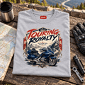 Camberline Touring Motorcycle Graphic T-Shirt - Touring Royalty Heavy grey themed garment hero
