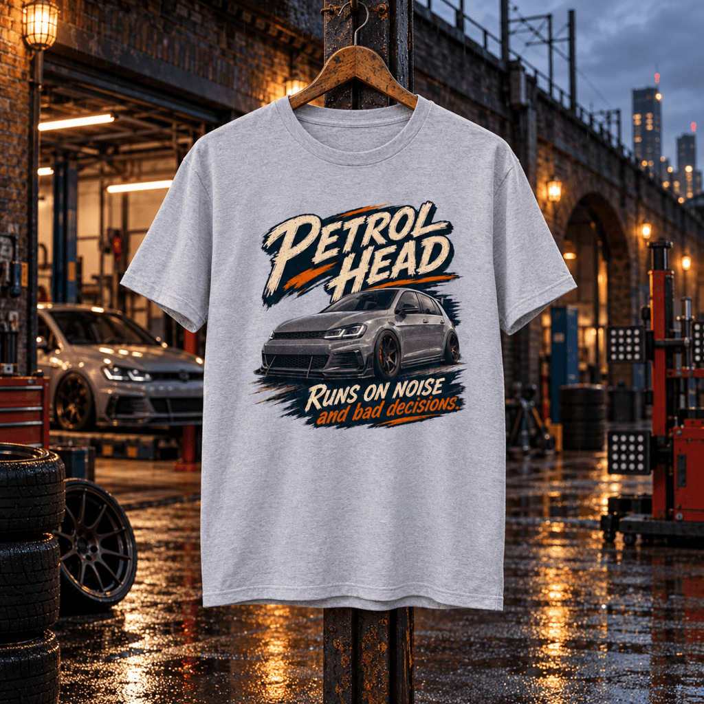 Hot Hatch Graphic T-Shirt – Performance Car Enthusiast in a varied gritty automotive setting
