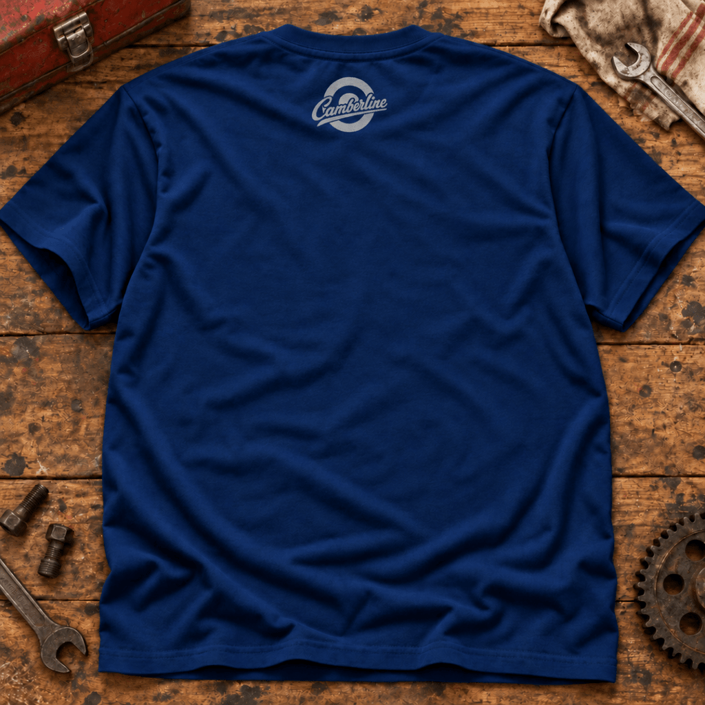 Drive Classic ford capri mk1 t-shirt in navy, back garment view – car-ts-0154