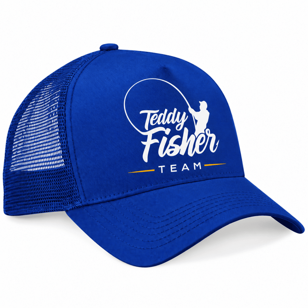 Royal blue Teddy Fisher Team trucker cap front product view – CLB-TFI-BC640-9999