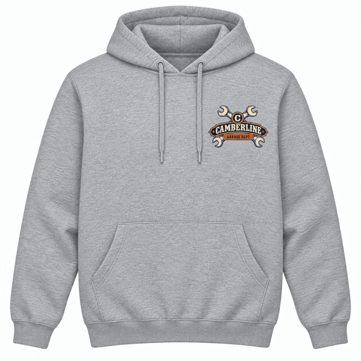 Factory Fitted Extras gearbox mechanic hoodie in sport grey (heather grey), front garment view – car-hd-0804
