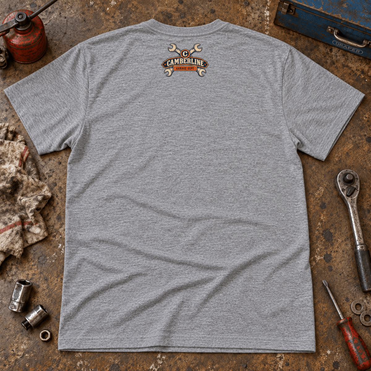 Find Me If You Can 10mm socket mechanic t-shirt in sport grey (heather grey), back garment view – car-ts-0801
