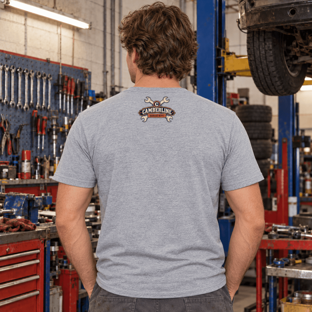 Find Me If You Can 10mm socket mechanic t-shirt in sport grey (heather grey), model back – car-ts-0801