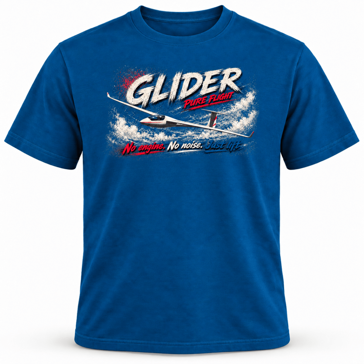 Glider Pure Flight t-shirt in Sapphire Blue, basic front product view