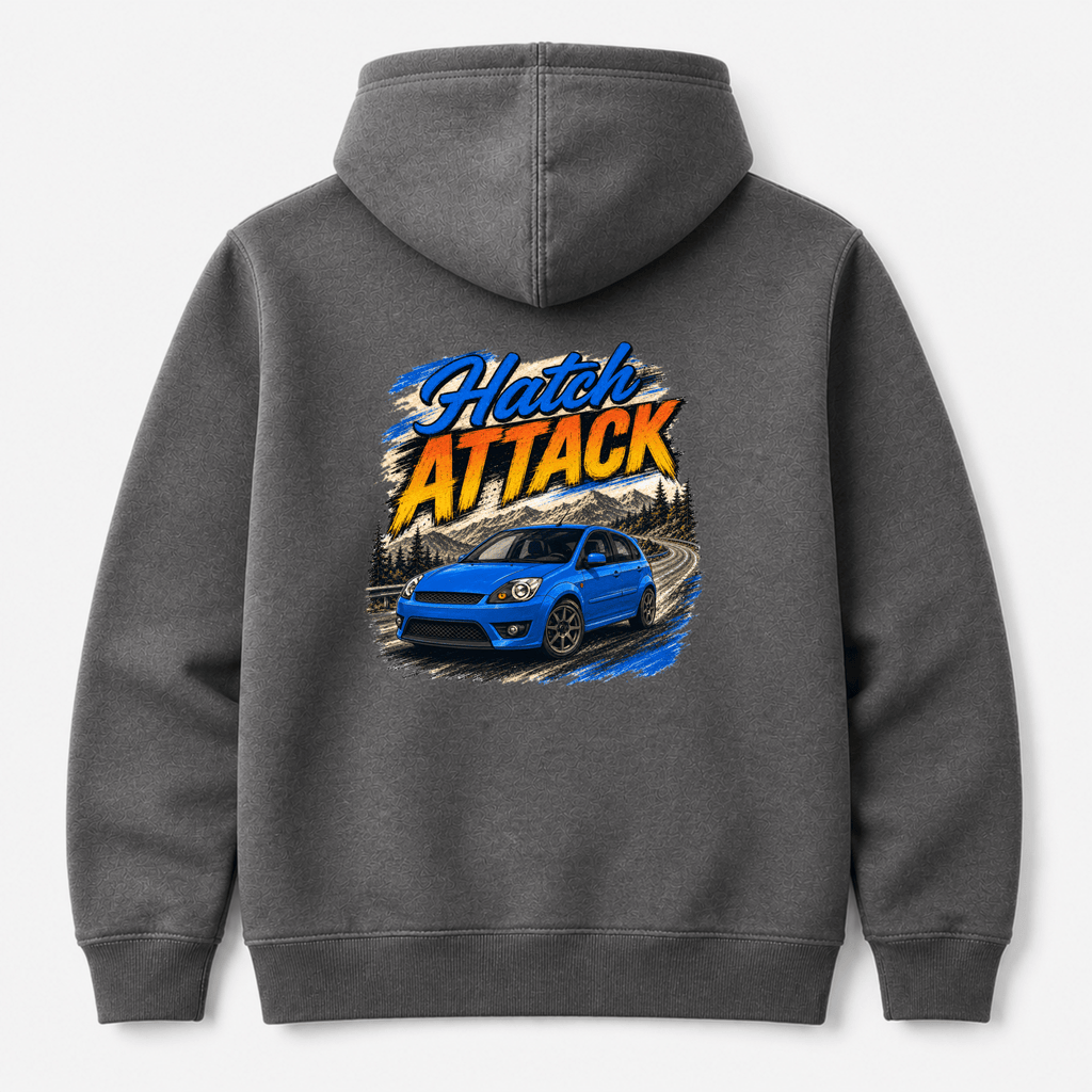 Camberline Hatch Attack Modern Hatchback Hoodie back print