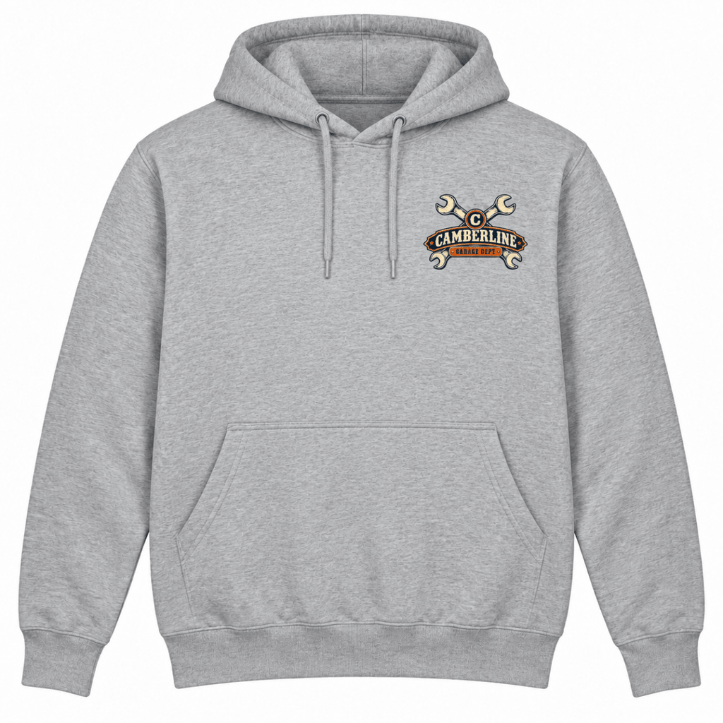 It Was a Five Minute Job classic car mechanic hoodie in sport grey (heather grey), front garment view – car-hd-0803