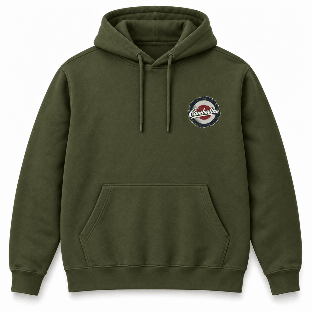 Lancaster Bomber Top View hoodie in Military Green, basic front product view