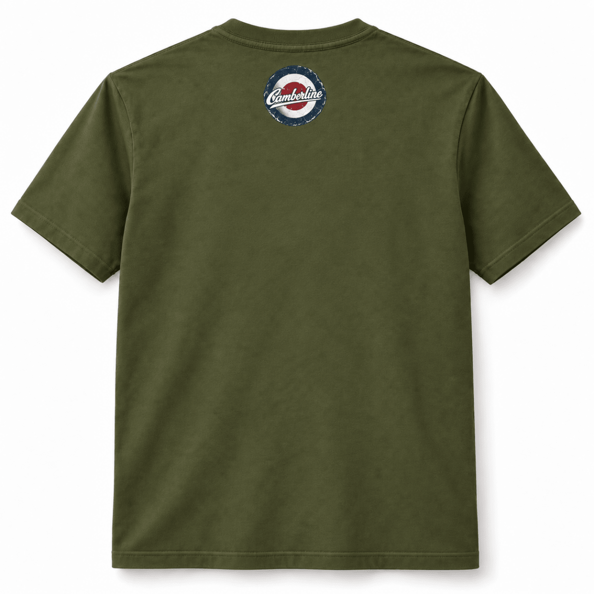 Lancaster Bomber Top View t-shirt in Military Green, basic back product view