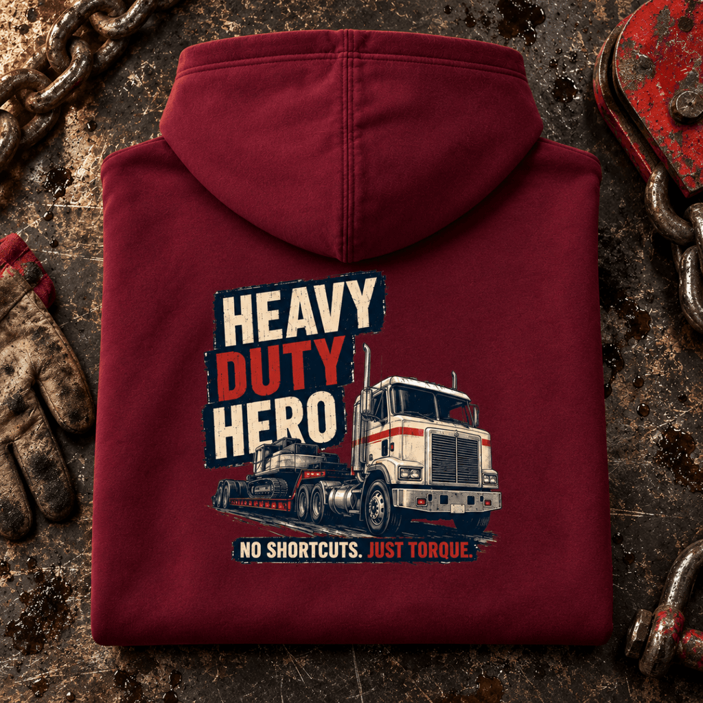 Camberline Heavy Duty Hero burgundy hoodie folded back hero