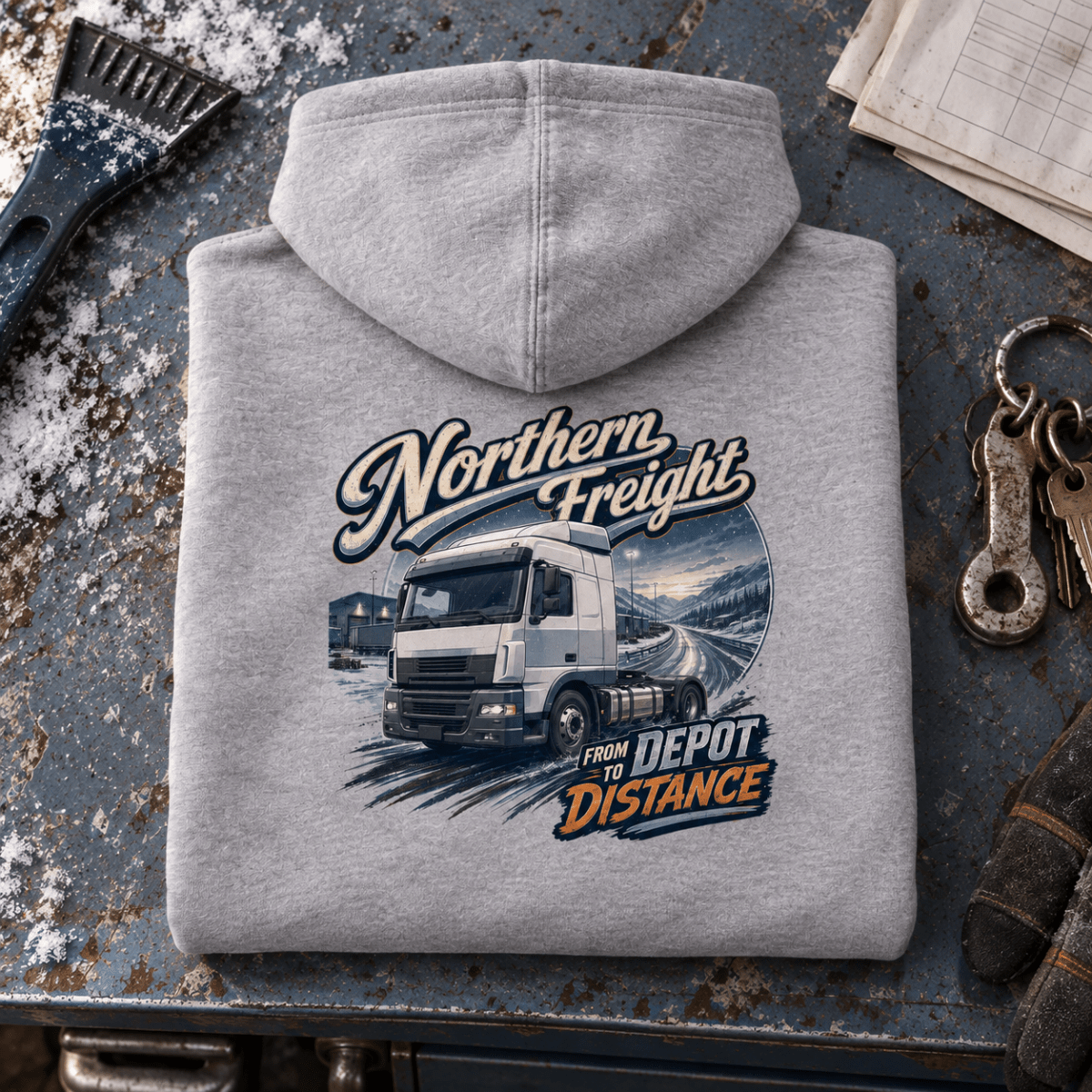 Northern Freight folded-back winter transport product hero