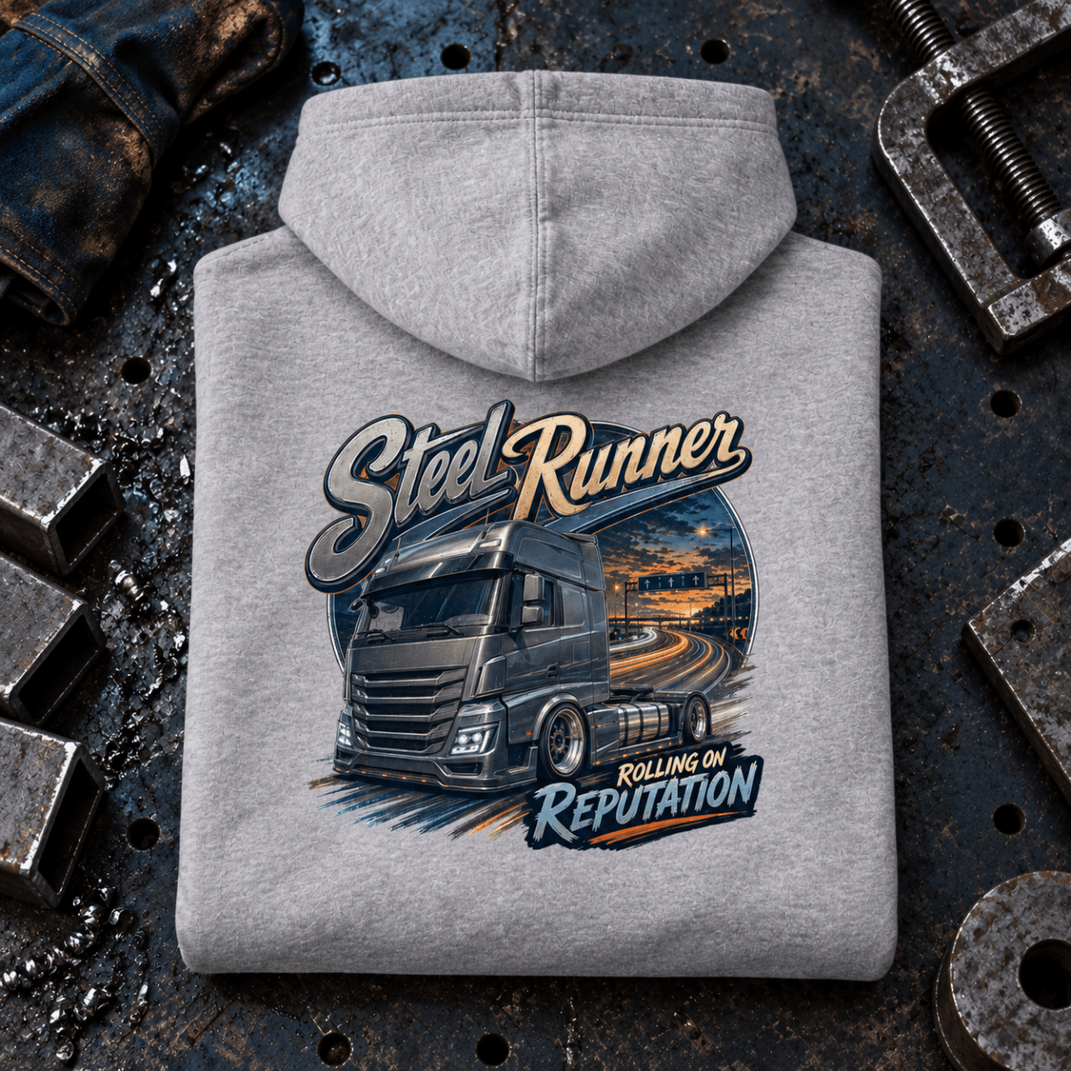 Steel Runner folded-back fabrication bay product hero