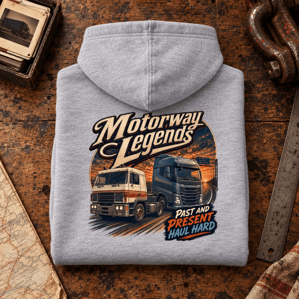 Motorway Legends folded-back transport archive product hero