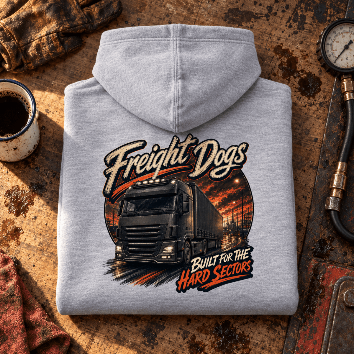 Freight Dogs folded-back truck stop product hero