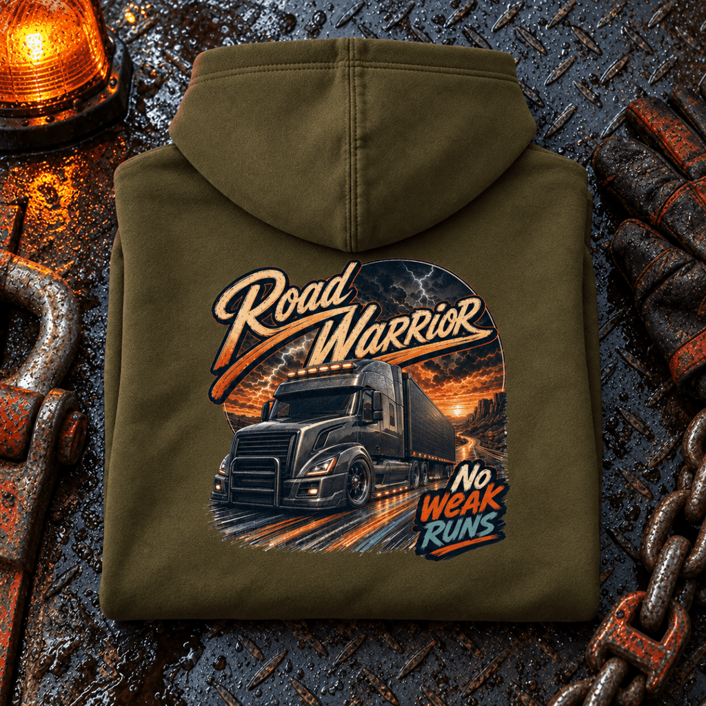 Road Warrior olive folded-back recovery product hero