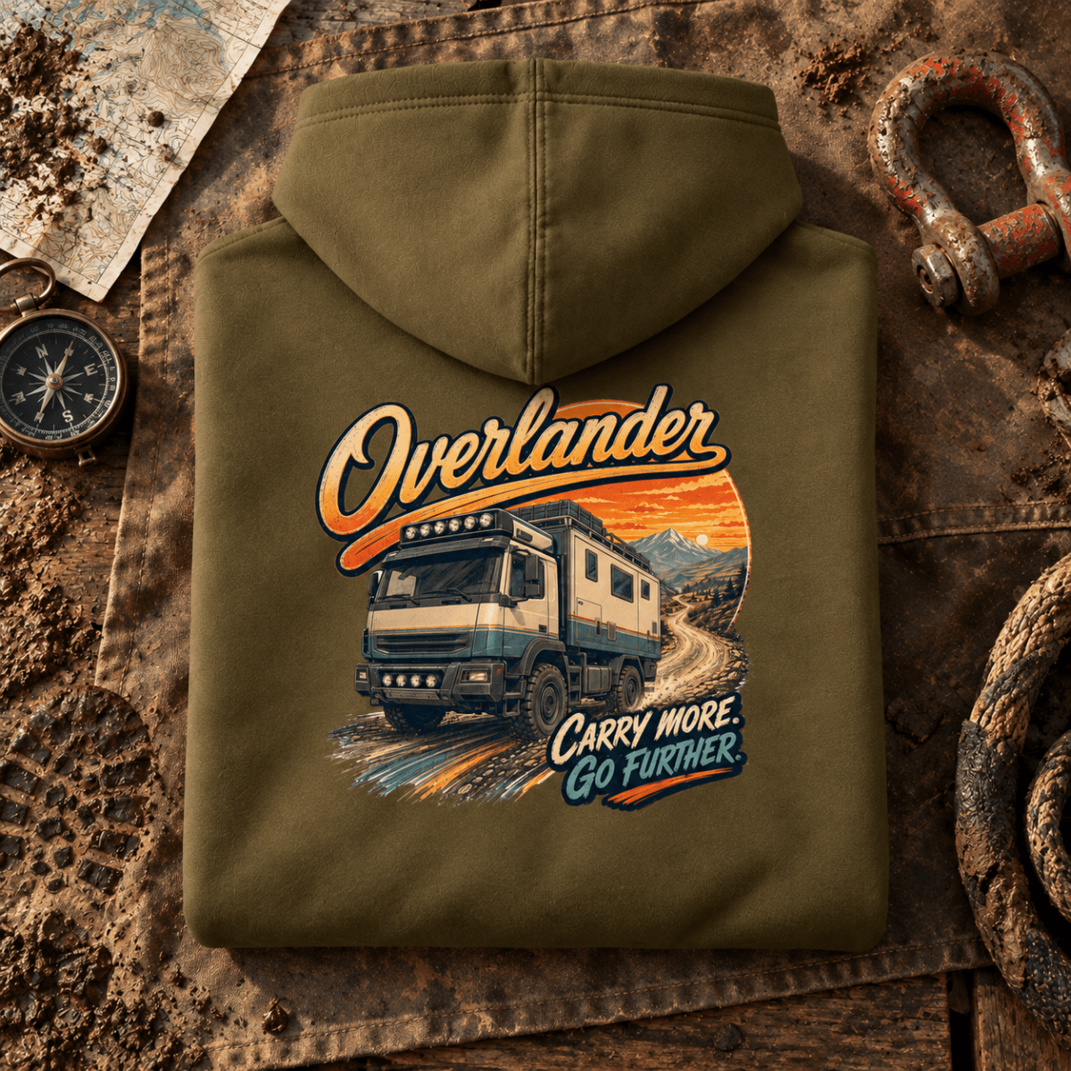 Overlander olive folded-back expedition product hero