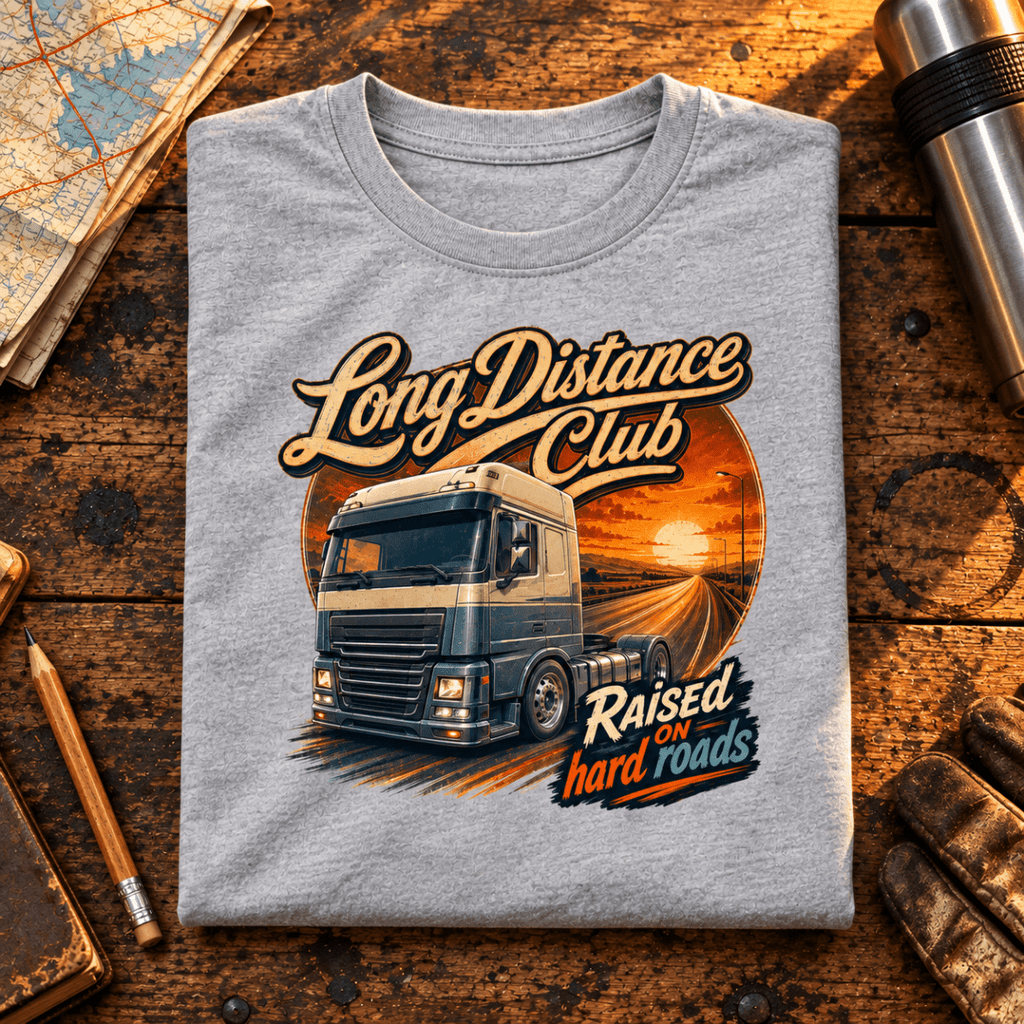 Camberline Long Distance Club grey lorry T-shirt folded front hero