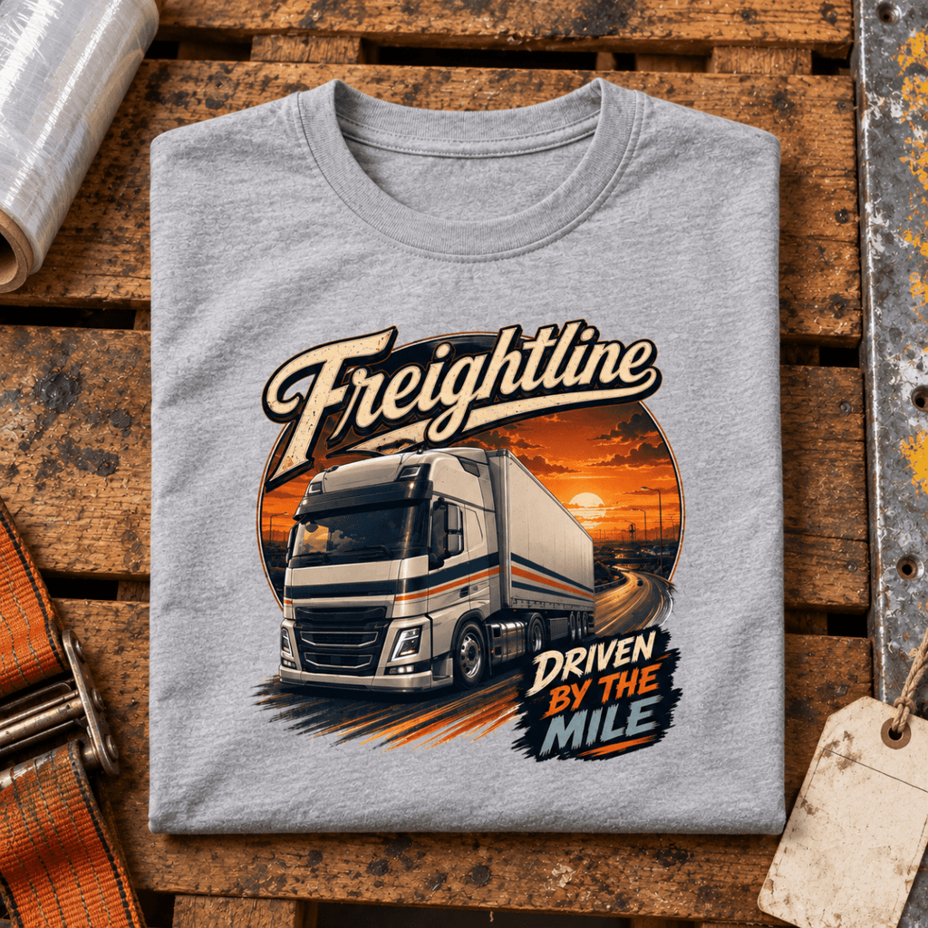 Camberline Freightline grey lorry T-shirt folded front hero