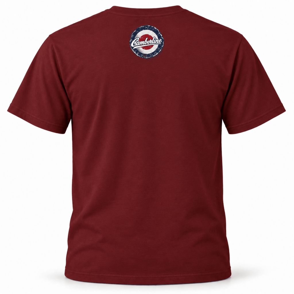 P-51 Mustang Fighter t-shirt in Burgundy, basic back product view