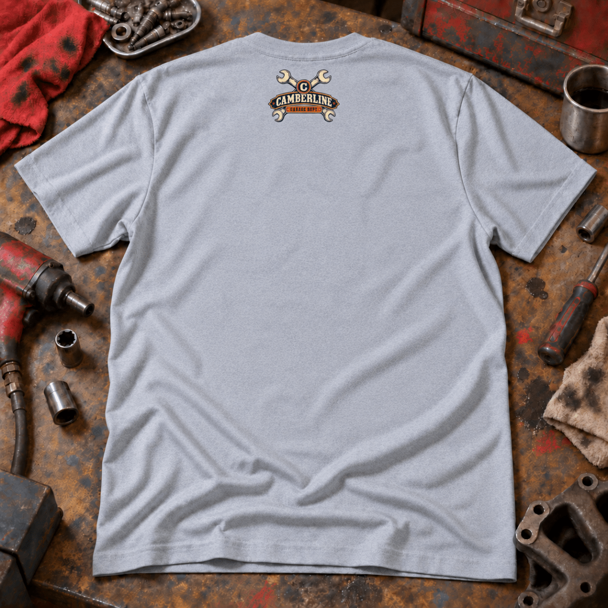 My Retirement Fund tool chest mechanic t-shirt in sport grey (heather grey), back garment view – car-ts-0809