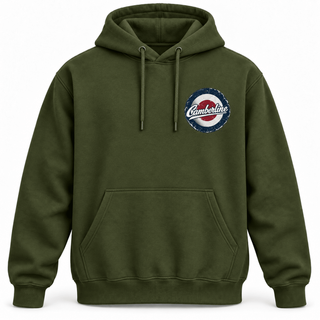 Lancaster Bomber Night Raid hoodie in Military Green, basic front product view