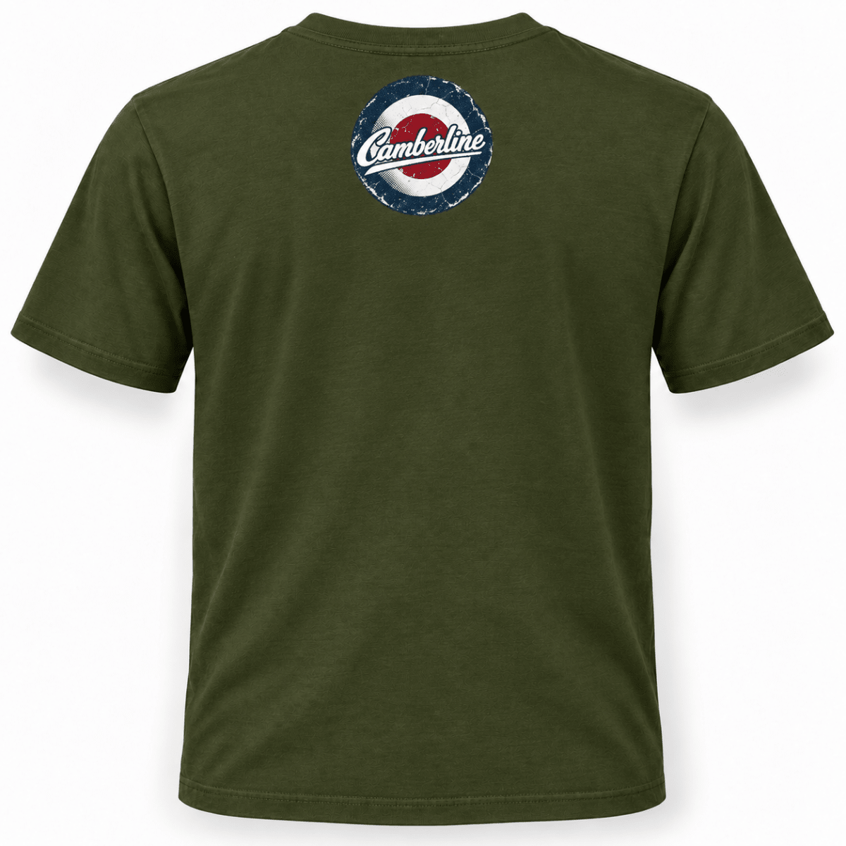 Lancaster Bomber Night Raid t-shirt in Military Green, basic back product view
