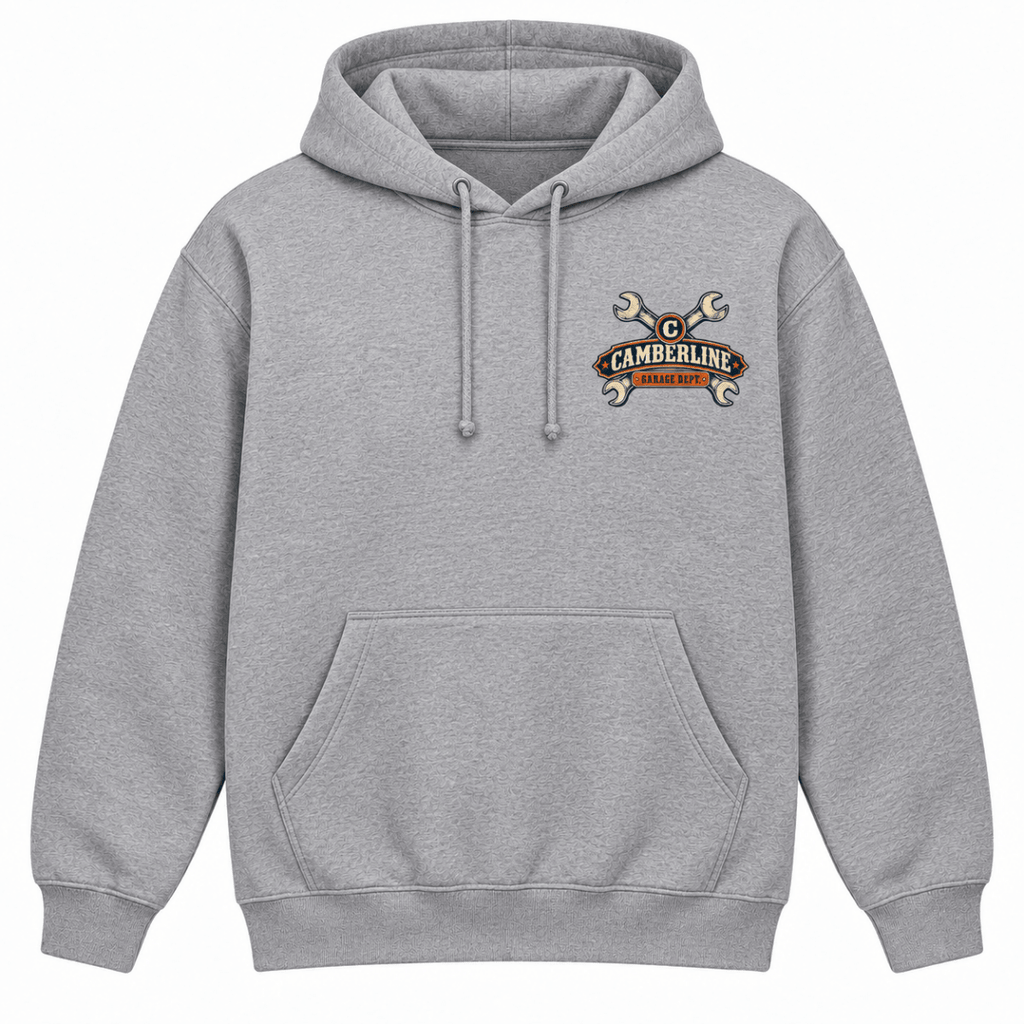 Not Today Mate stubborn bolt mechanic hoodie in sport grey (heather grey), front garment view – car-hd-0800