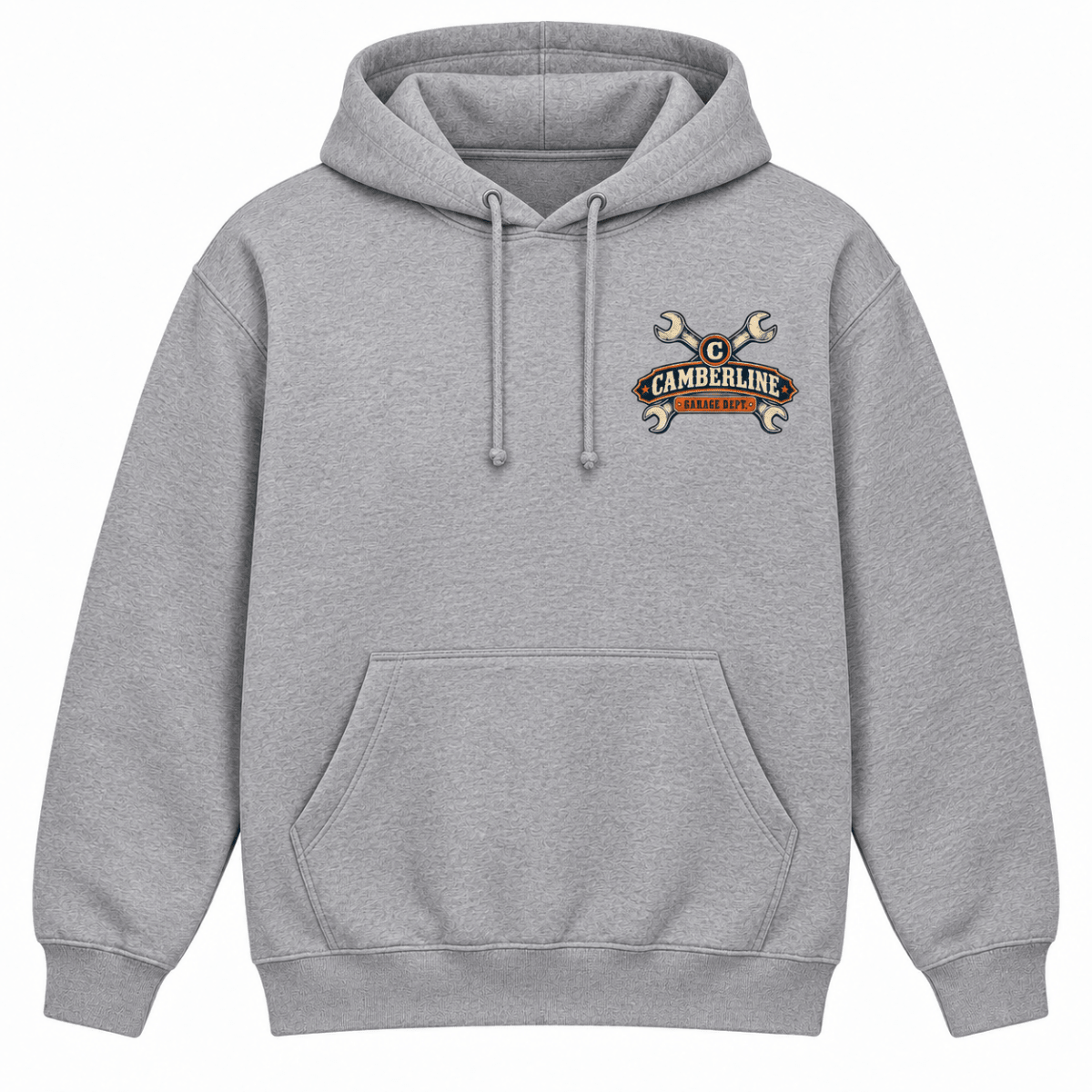 Not Today Mate stubborn bolt mechanic hoodie in sport grey (heather grey), front garment view – car-hd-0800
