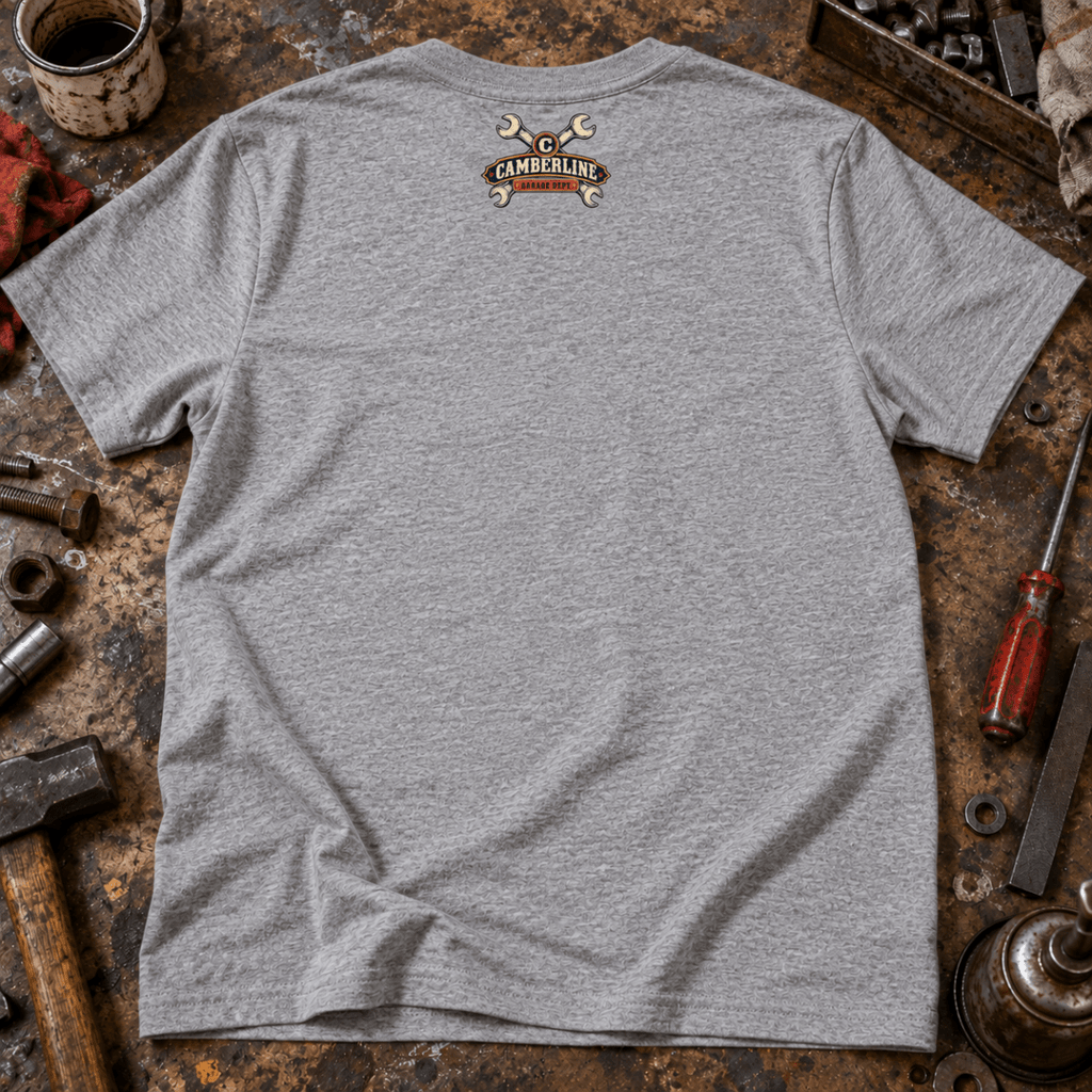 Not Today Mate stubborn bolt mechanic t-shirt in sport grey (heather grey), back garment view – car-ts-0800