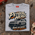 Hot Hatch Graphic T-Shirt – Performance Car Enthusiast, folded front main hero on a worn automotive workbench – car-ts-0083