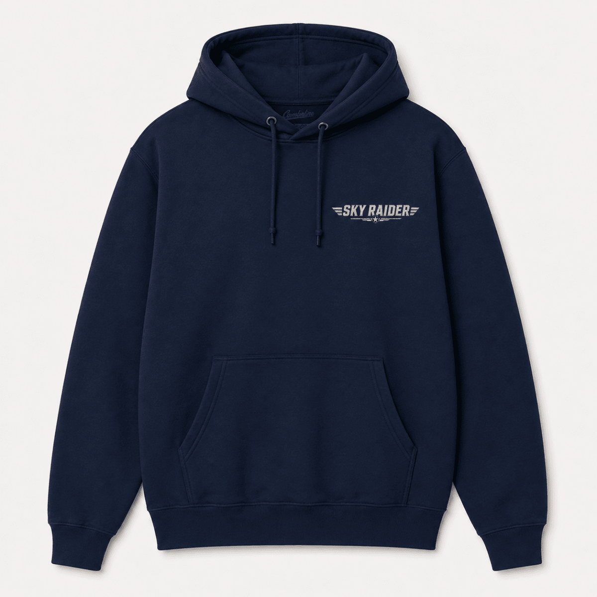 Sky Raider navy aviation hoodie front product view