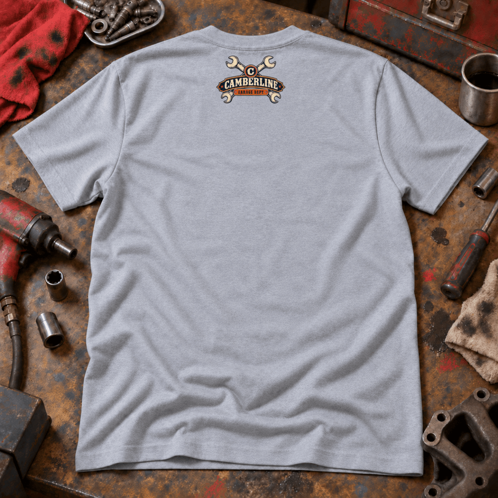 Some Assembly Required engine rebuild mechanic t-shirt in sport grey (heather grey), back garment view – car-ts-0808