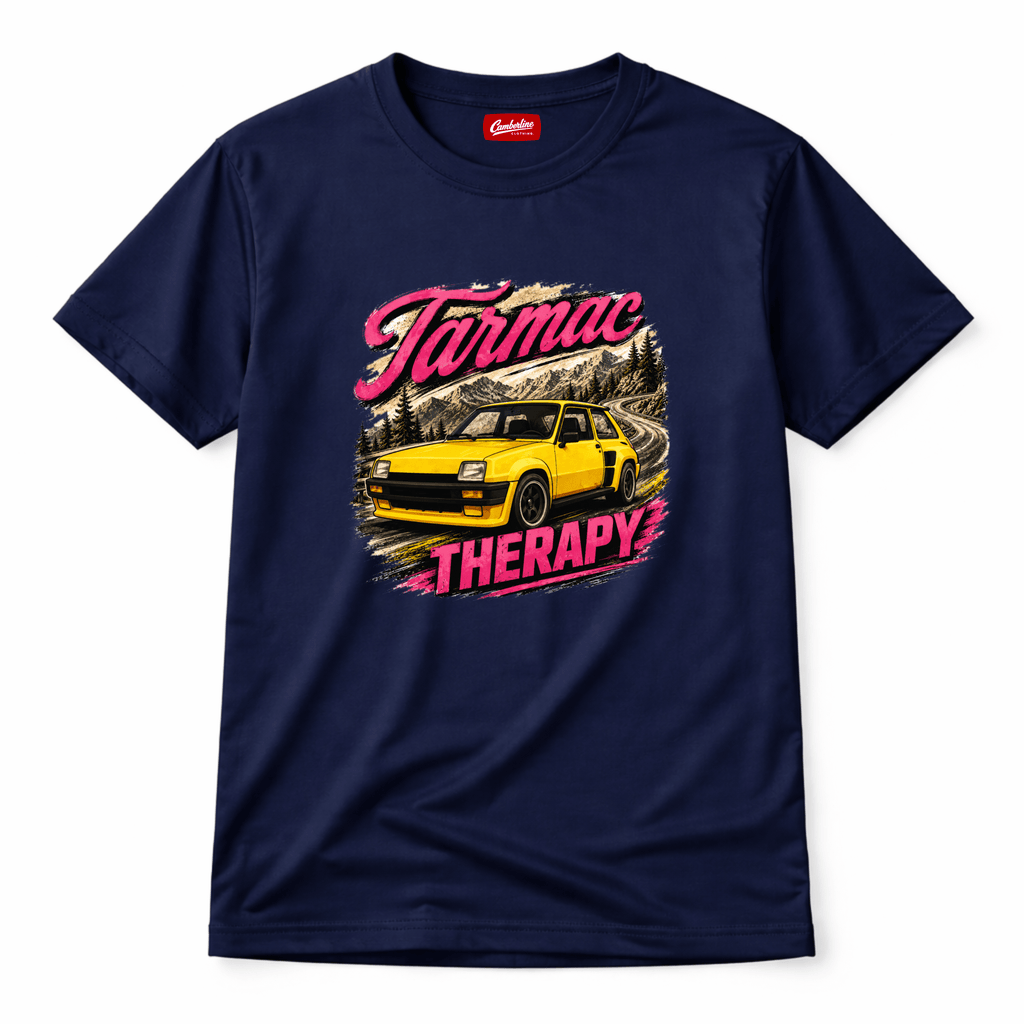 Hot Hatch Graphic T-Shirt – Tarmac Therapy Yellow Mountain Road