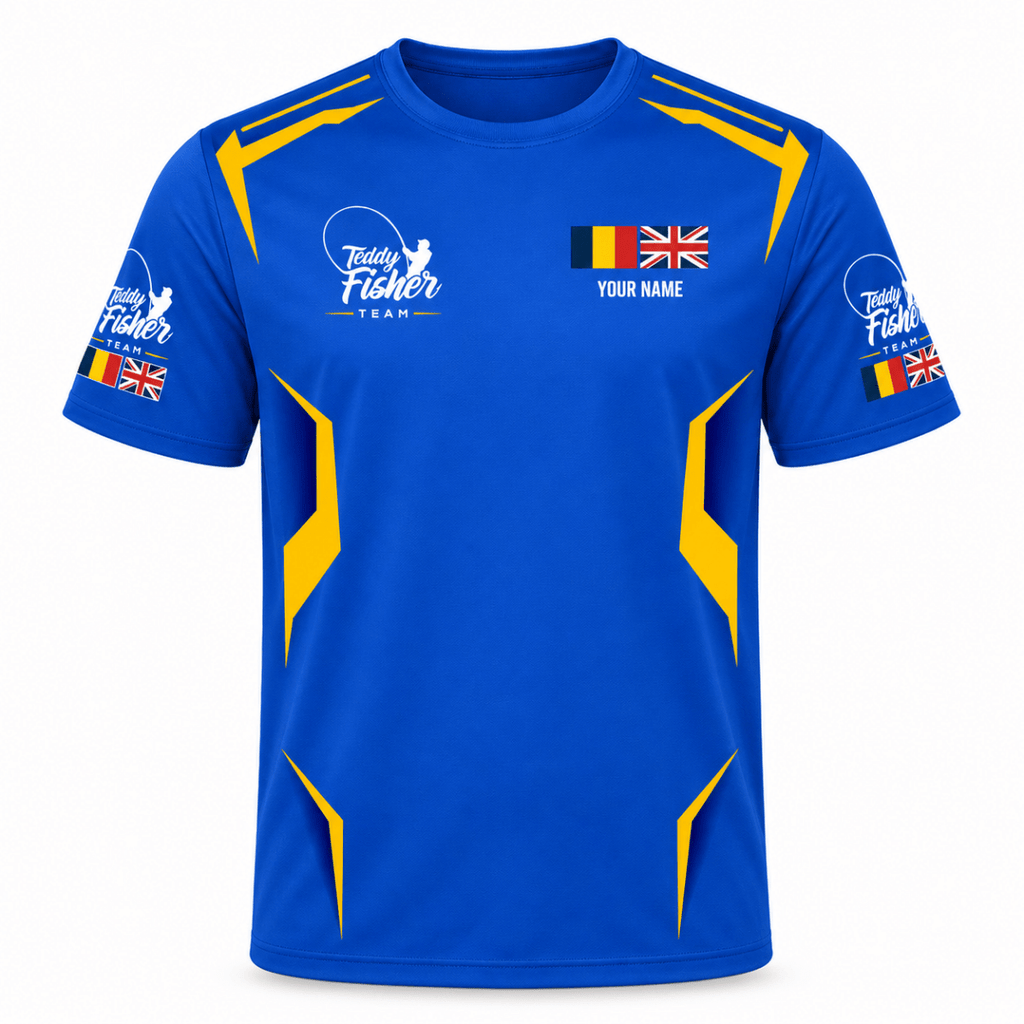 Royal blue Teddy Fisher Team performance T-shirt front product view – CLB-TFI-JC001-9999
