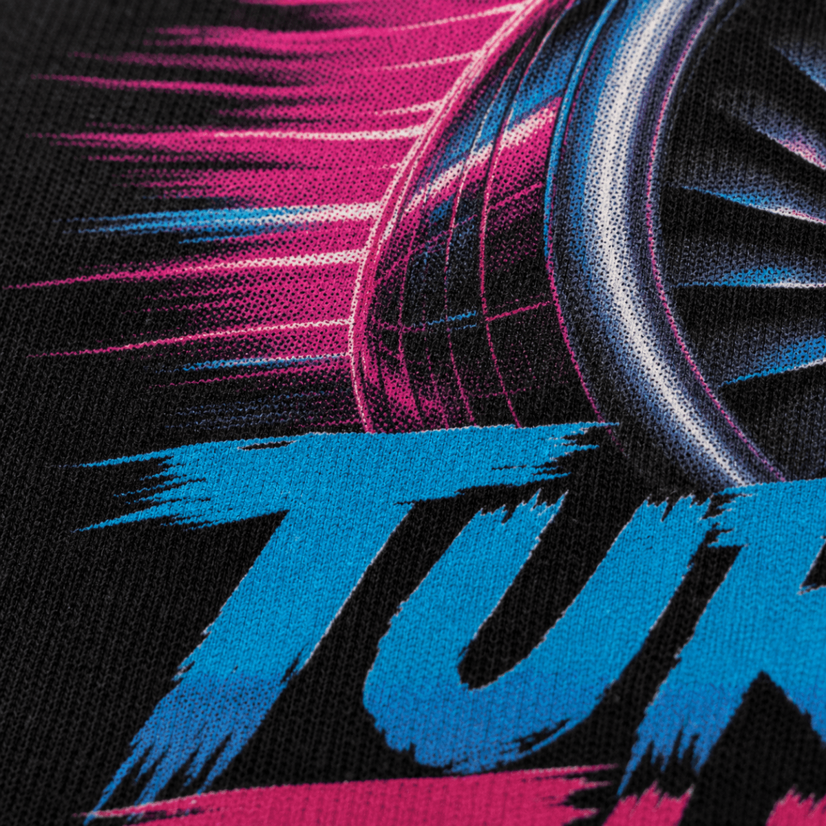 Close-up of Turbofan Thunder passenger airliner halftone DTF hoodie print