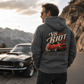 V8 Riot Classic American Muscle Car Burnout Graphic Hoodie